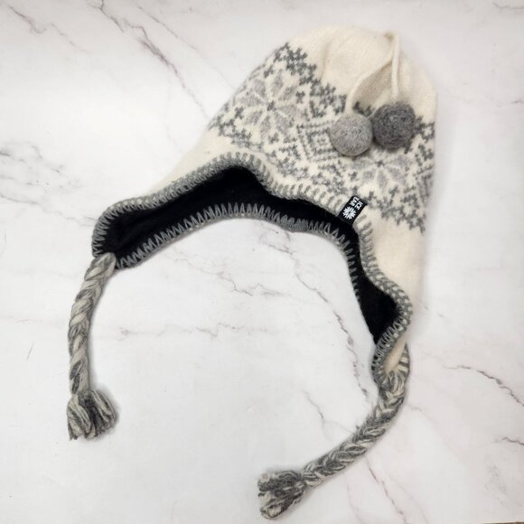 Icewear Wool Angora Winter Hat Fair Isle Tassles Iceland Ear Flap Girls Boys OS - Picture 1 of 7